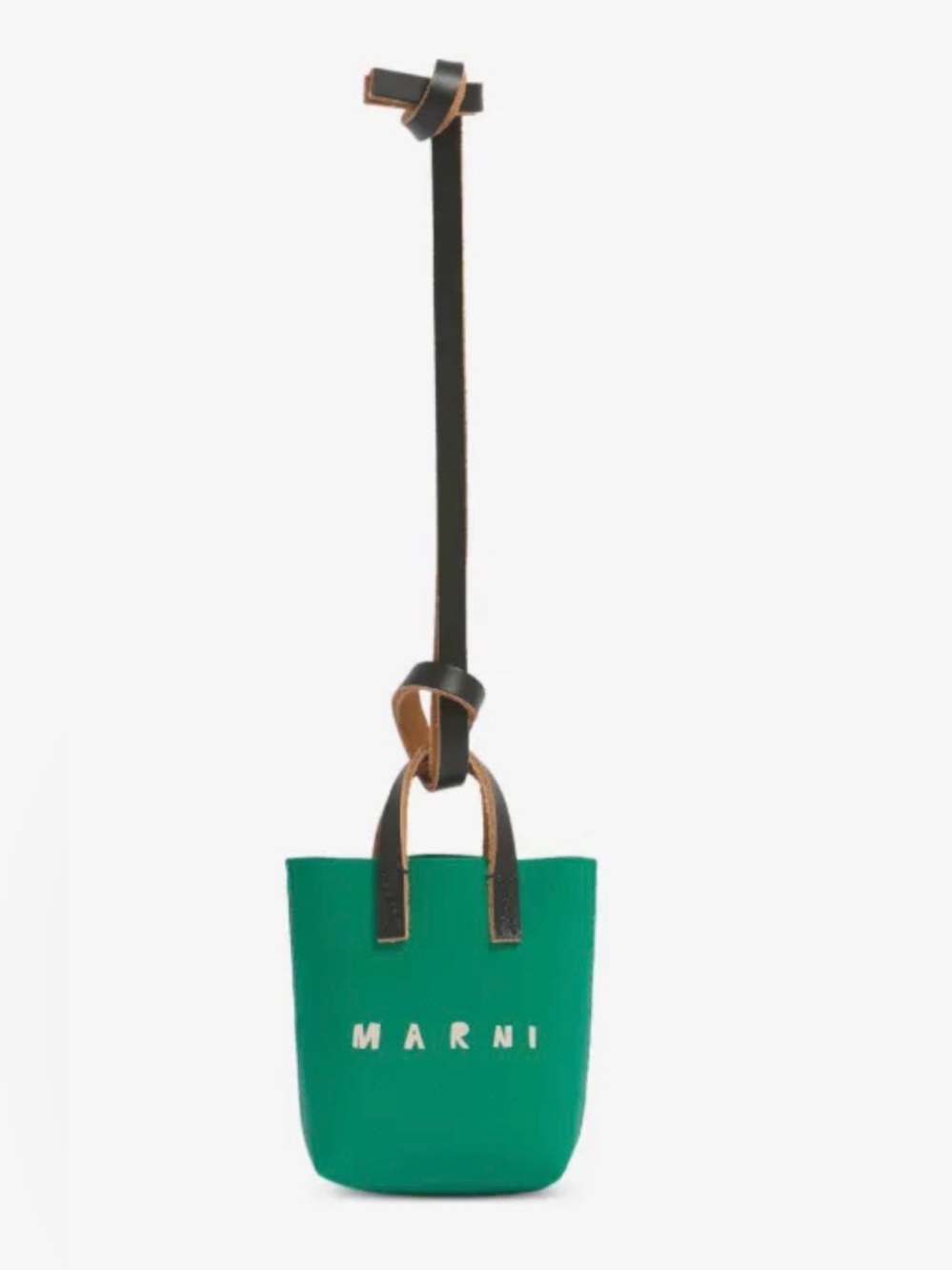 Marni Micro Tote Bag Charm Green Leather Strap Made in Italy